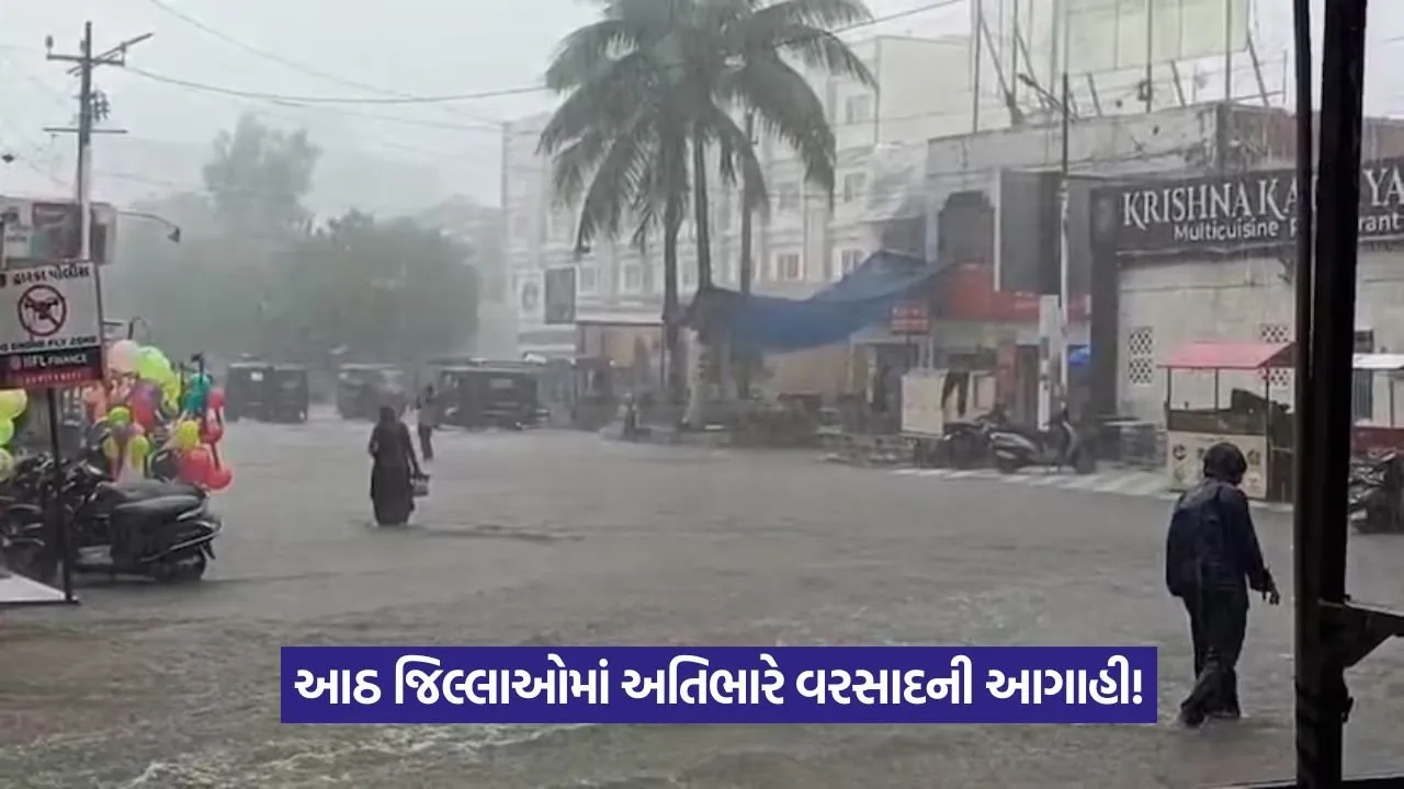 Gujarat Rain Alert: રાજ્યના આઠ જિલ્લાઓમાં ભારે થી અતિભારે વરસાદની આગાહી 23 Gujarat Rain Alert