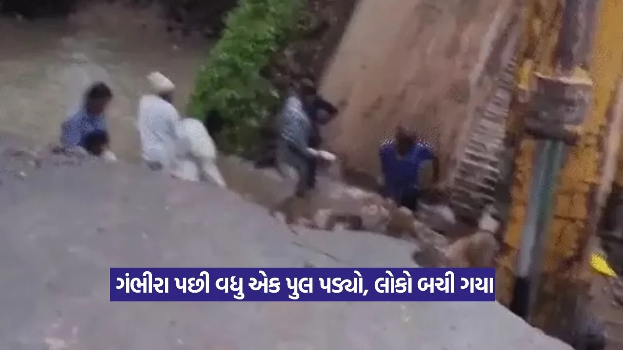 Junagadh bridge collapse : ગુજરાતમાં ફરી પુલ ધરાશાયી, સદનસીબે કોઈ જાનહાની નહીં 17 Junagadh bridge collapse