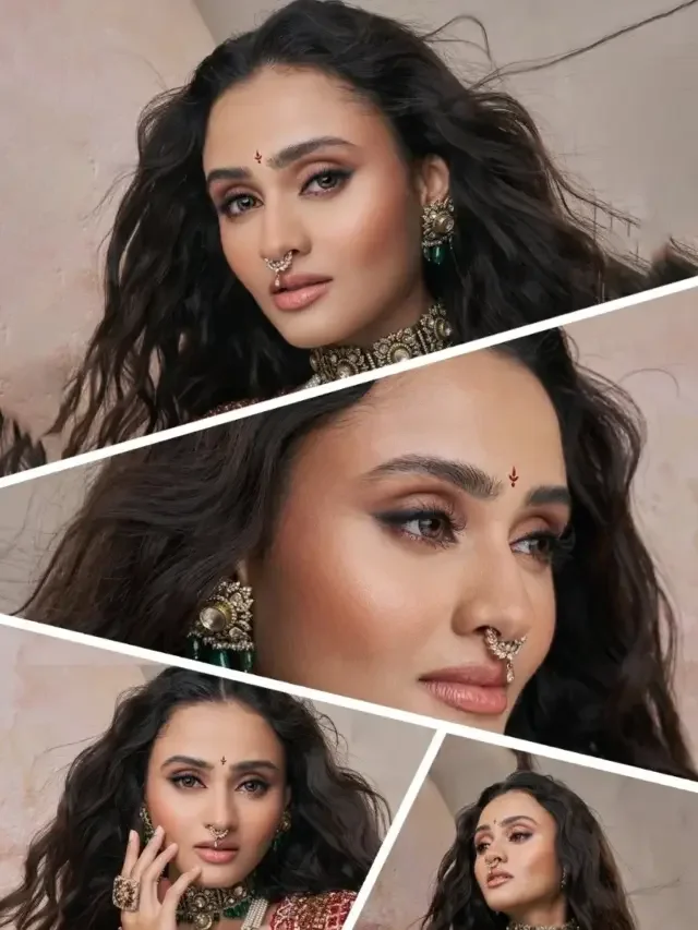 લાલ લહેંગા અને હેવી જ્વેલરીમાં જાનકી બોડીવાલાનો એથનિક લુક !!