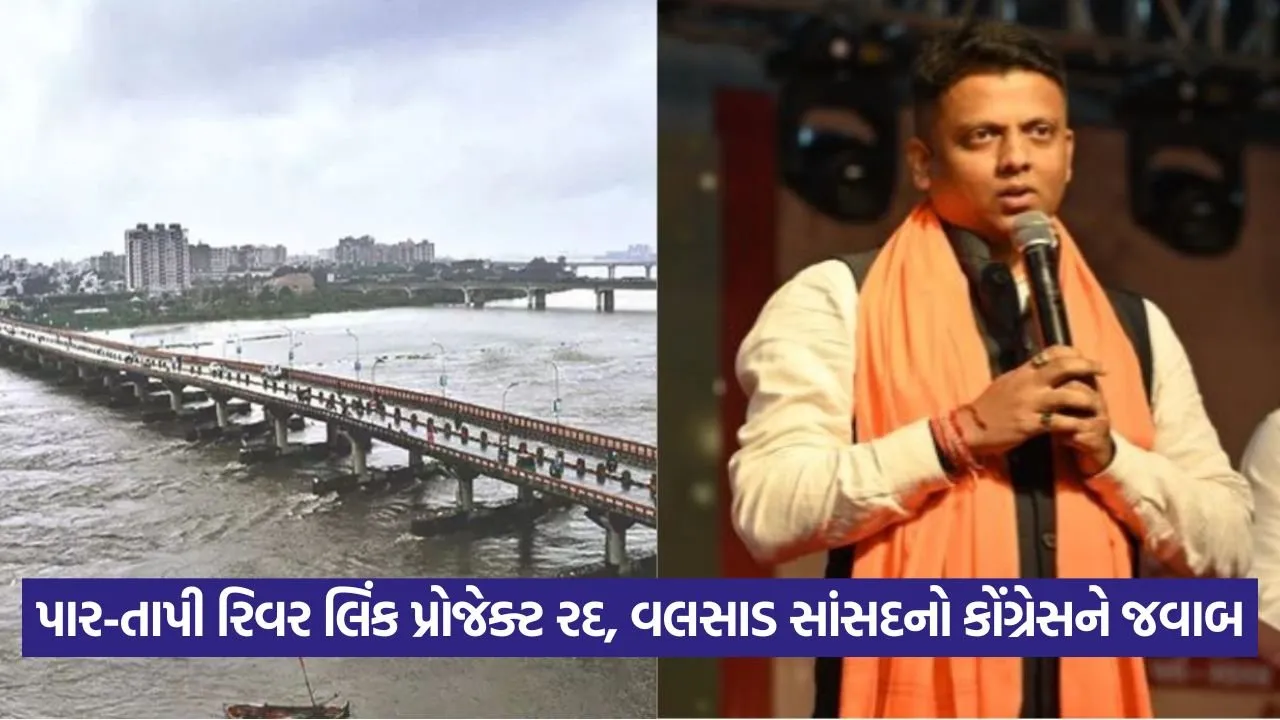 પાર-તાપી રિવર લિંક પ્રોજેક્ટ રદ્દ કરાયો છે, કોંગ્રેસ અસ્તિત્વ બચાવવા રેલીના નામે ગતકડાં કરે છે: વલસાડના સાંસદ ધવલ પટેલ 21 Valsad 1208.jpg