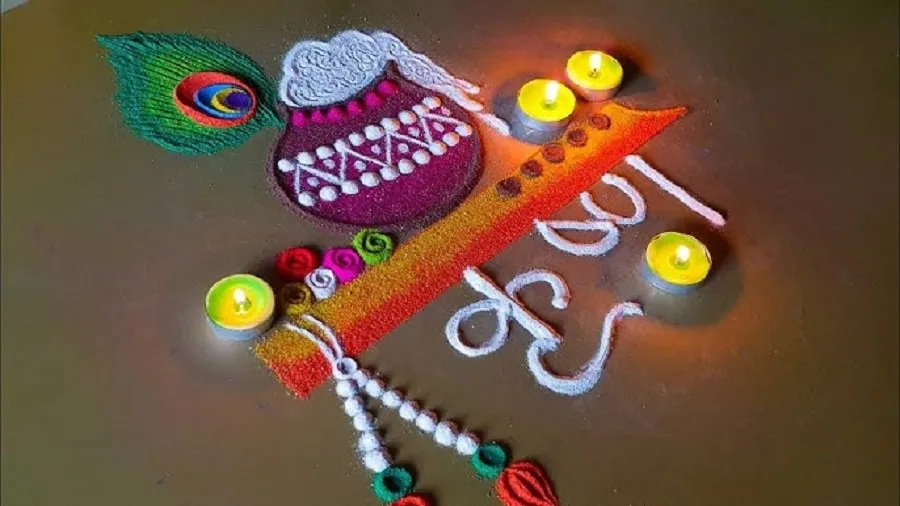 જન્માષ્ટમી સ્પેશિયલ: ઘરને સજાવવા માટે આ સરળ અને સુંદર રંગોળી ડિઝાઇન 4 rangoli 1.jpg