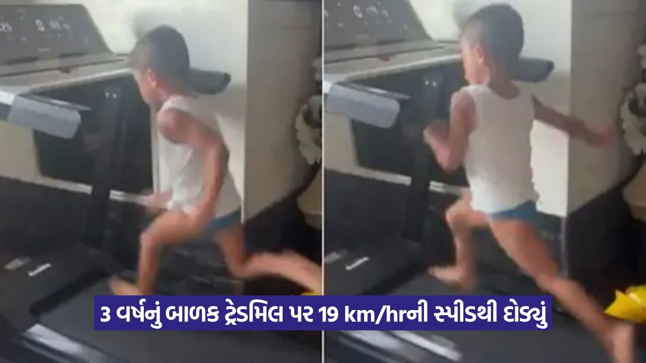 Video: શું 3 વર્ષનું બાળક આટલું ઝડપી દોડી શકે? ટ્રેડમિલ પર દોડતા બાળકનો વીડિયો થયો વાયરલ 22 video.jpg