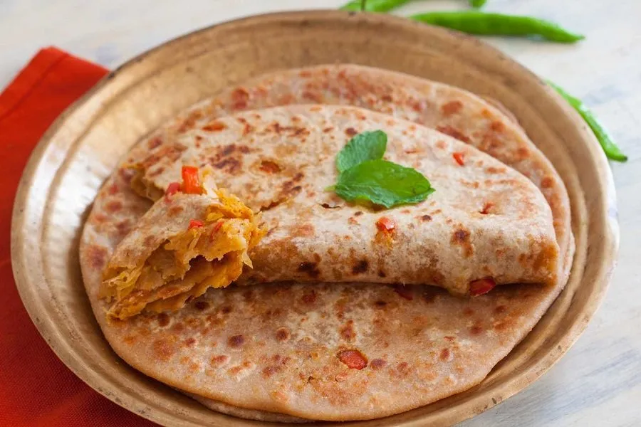 Raw papaya paratha