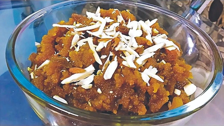  Raw haldi halwa