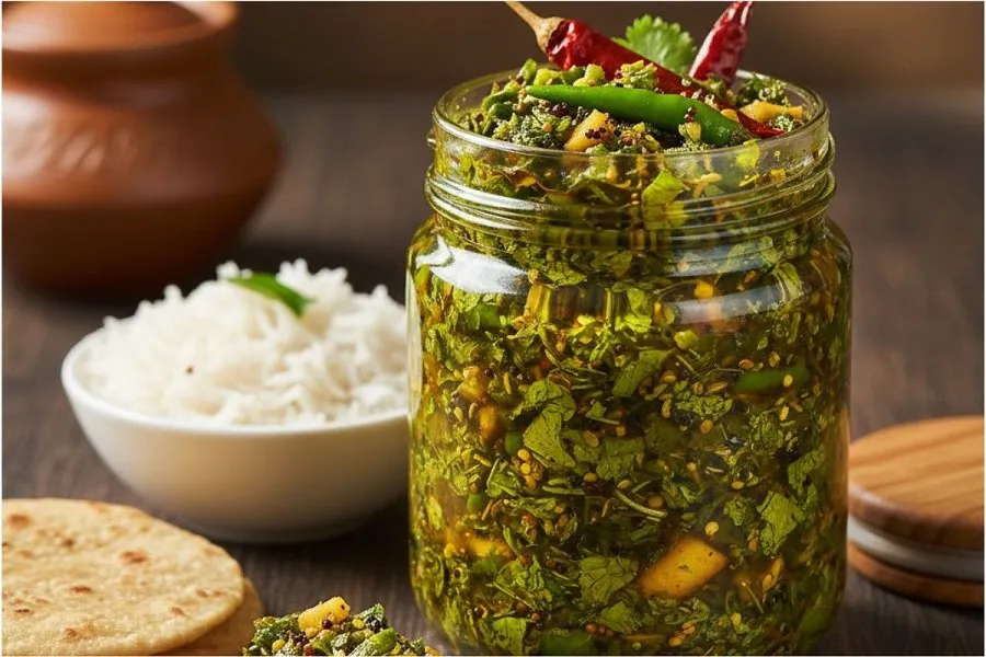 ટ્રેડિશનલ સ્વાદવાળું ચટાકેદાર અને સુગંધિત ઇન્સ્ટન્ટ કોથમીરનું અથાણું 3 Instant Coriander Pickle Recipe