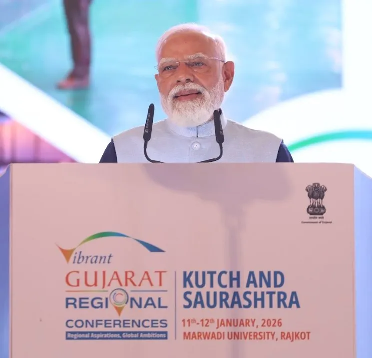 મારવાડી યુનિવર્સિટી ખાતે વાઇબ્રન્ટ ગુજરાત પ્રાદેશિક કોન્ફરન્સનો ભવ્ય પ્રારંભ, વડાપ્રધાન મોદીએ એક્ઝિબિશનનું ઉદ્ઘાટન કર્યું 4 Vibrant Gujarat Regional Conference Rajkot 2026 1.jpeg