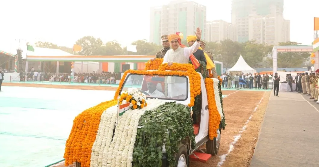 અમદાવાદ ગ્રામ્ય પોલીસ હેડક્વાર્ટર મકરબા ખાતે નાયબ મુખ્યમંત્રી હર્ષ સંઘવીની ઉપસ્થિતિમાં ૭૭મા પ્રજાસત્તાક પર્વની ભવ્ય અને ગૌરવસભર ઉજવણી 3 Harsh Sanghavi Ahmedabad Republic Day Celebration 2026 1.jpeg