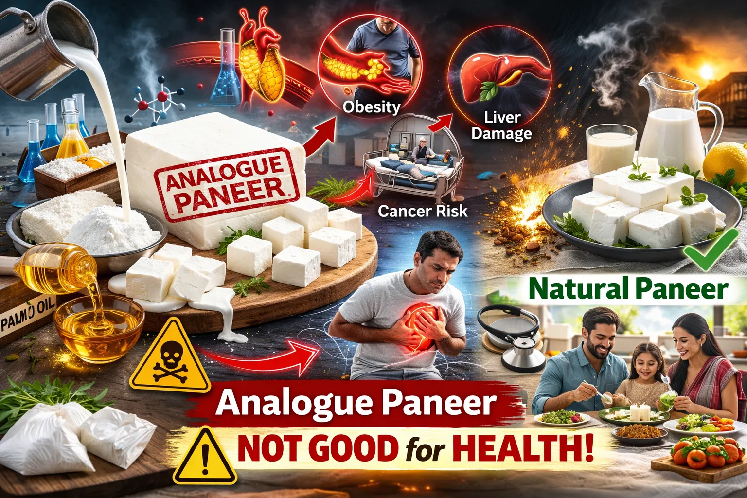 Analogue Paneer: એનાલોગ પનીરના નામે પીરસાતું 'ધીમું ઝેર': એનાલોગ પનીરનો કાળો કારોબાર 2 analogue-paneer-vs-real-paneer-side-effects-legal-action