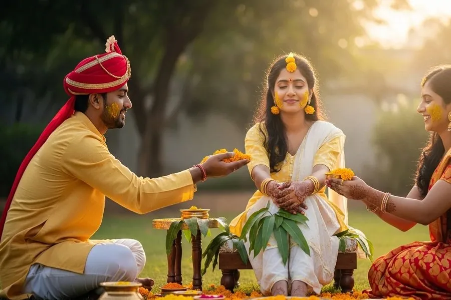 ભારતીય લગ્નમાં હળદર-તેલની વિધિ માત્ર પરંપરા નથી, વિજ્ઞાનનો પણ છે અદભૂત સંગમ! 2 Turmeric ceremony