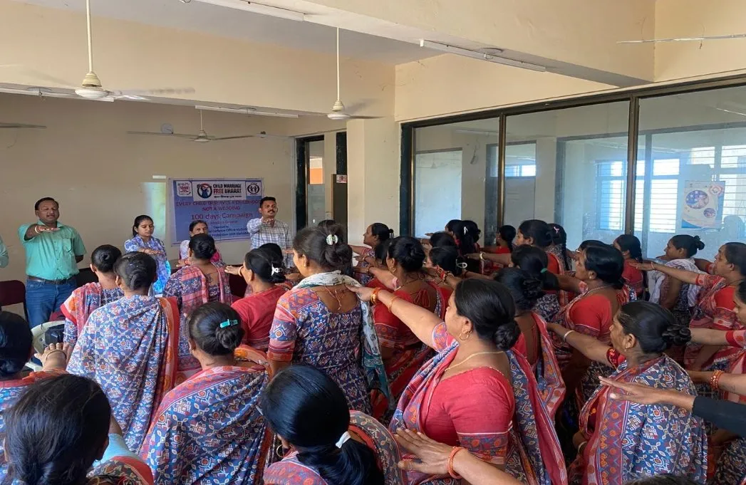 વડોદરા જિલ્લાના ડેસર ખાતે બાળ વિવાહમુક્ત ભારત અભિયાન હેઠળ આંગણવાડી કાર્યકરોની વિશેષ તાલીમ 2 Vadodara Desar Child Marriage Awareness Training.jpeg