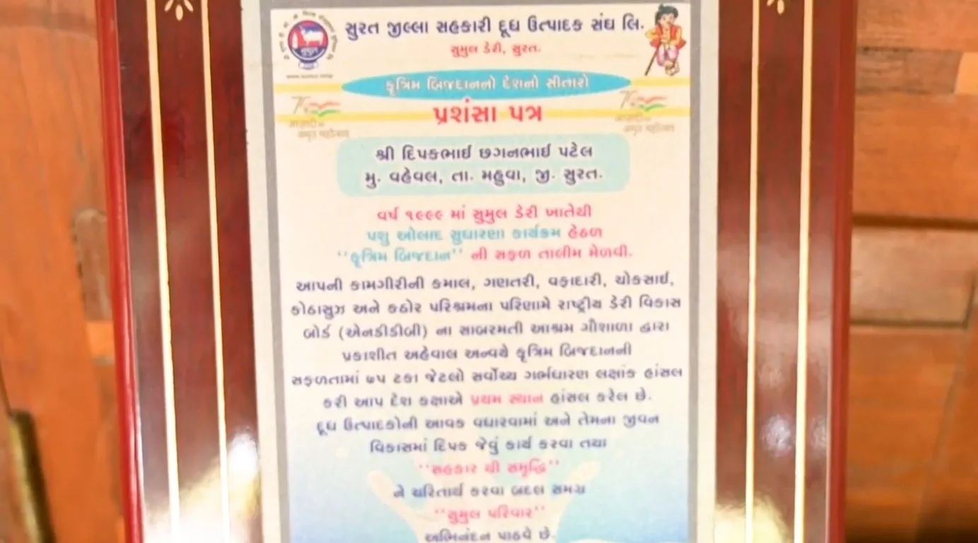 મહુવા તાલુકાના દિપક પટેલે કુત્રિમ બિજદાનમાં ૮૦ ટકા સફળતા હાંસલ કરી દેશભરમાં મેળવ્યું ‘મિરેકલ બોય’ નામ 3 Mahuva Deepak Patel Miracle Boy Artificial Insemination 2026 1.jpeg