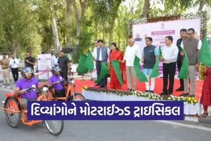 gujarat motorized tricycle joystick wheelchair scheme divyang