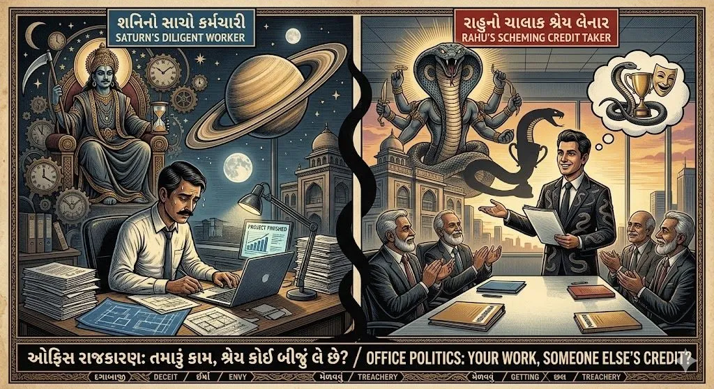 "કામ તમારું, ક્રેડિટ બીજાની?": જાણો ઓફિસ પોલિટિક્સ પાછળ શનિ અને રાહુનો ખતરનાક ખેલ 2 Office Politics.jpg