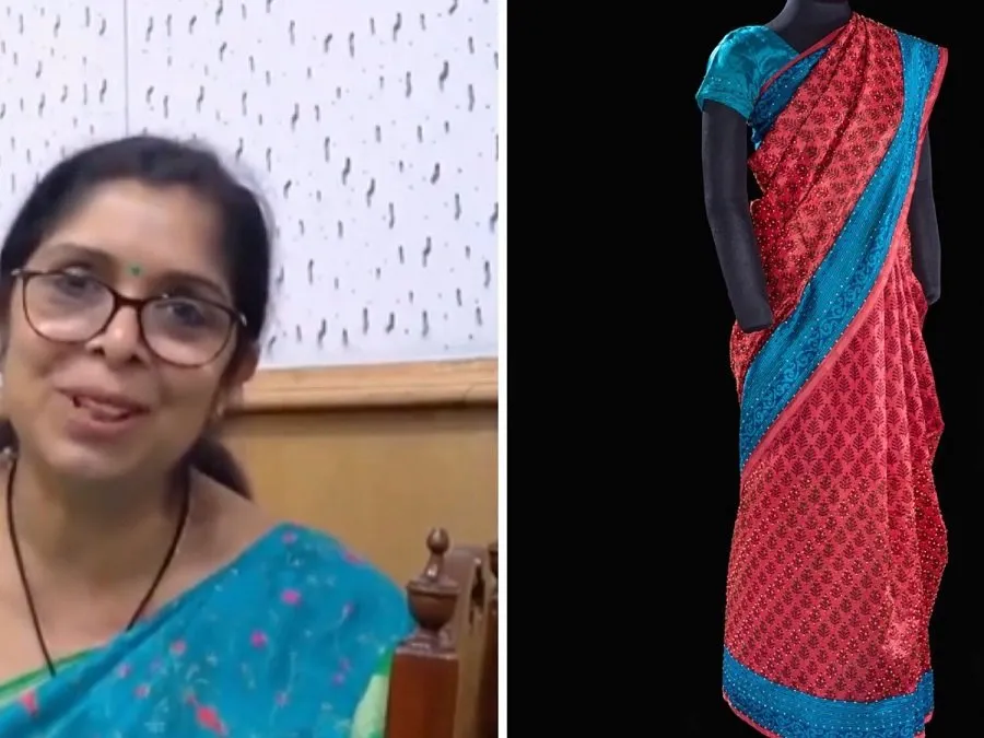 ઈસરોની વૈજ્ઞાનિકની સાડી હવે અમેરિકાના મ્યુઝિયમની શાન! જાણો કોણ છે ભારતની 'રોકેટ વુમન' નંદિની હરિનાથ 2 sari.jpg