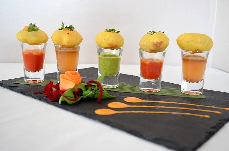 Orange-flavored Pani Puri
