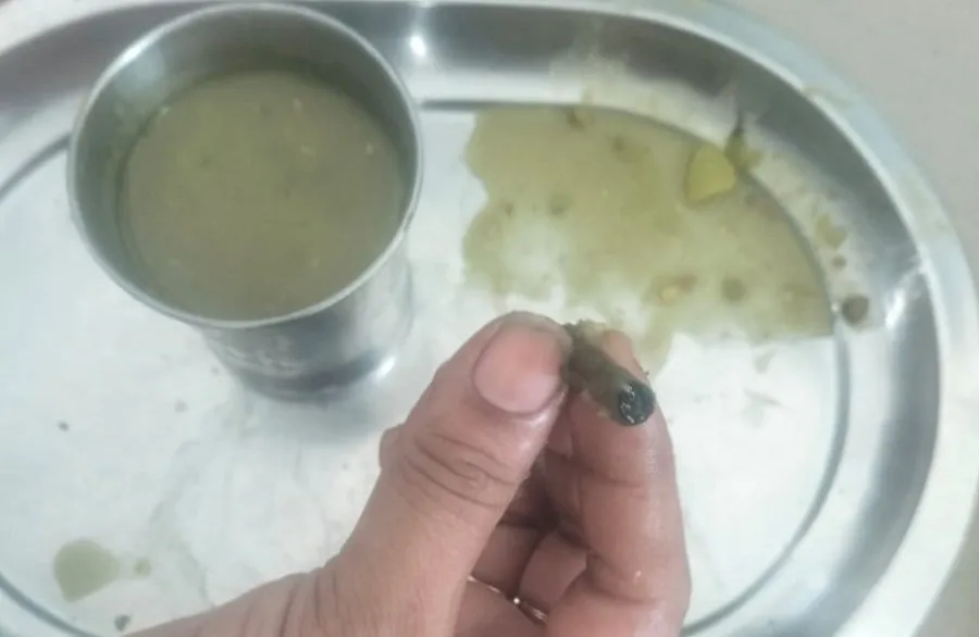 નવસારીમાં મધ્યાહન ભોજનની ગંભીર બેદરકારી બાળકોના ભોજનમાંથી નીકળ્યું બીડીનું ઠૂંઠું 2 stu.jpg
