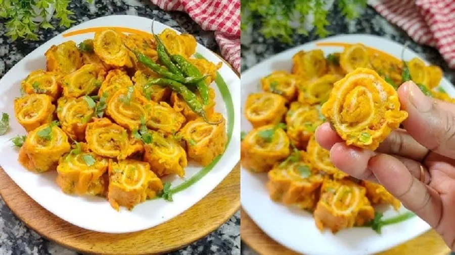 સાંજની ચાનો સ્વાદ બમણો કરશે આ કુરકુરા 'વડા ડુંગળી ભજીયા રોલ' 3 Onion Bhajiya Roll.jpg