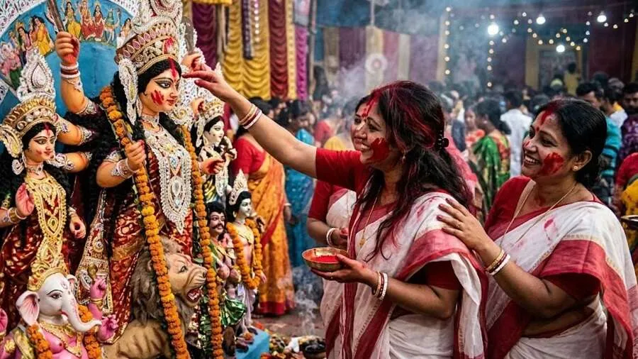 બંગાળમાં ક્યારે અને કેવી રીતે શરૂ થઈ 'સિંદૂર ખેલા'ની પરંપરા? જાણો ૪૦૦ વર્ષ જૂનો રોચક ઇતિહાસ! 2 Sindoor Khela