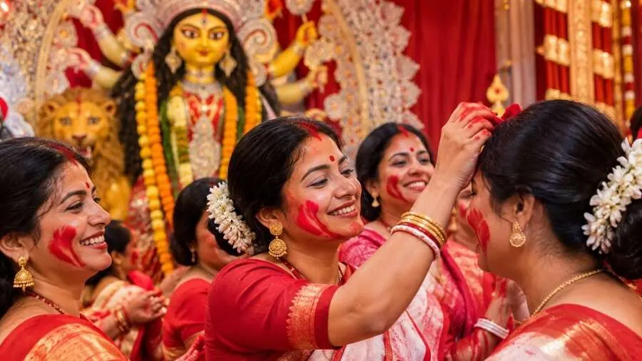 બંગાળમાં ક્યારે અને કેવી રીતે શરૂ થઈ 'સિંદૂર ખેલા'ની પરંપરા? જાણો ૪૦૦ વર્ષ જૂનો રોચક ઇતિહાસ! 3 Sindoor Khela